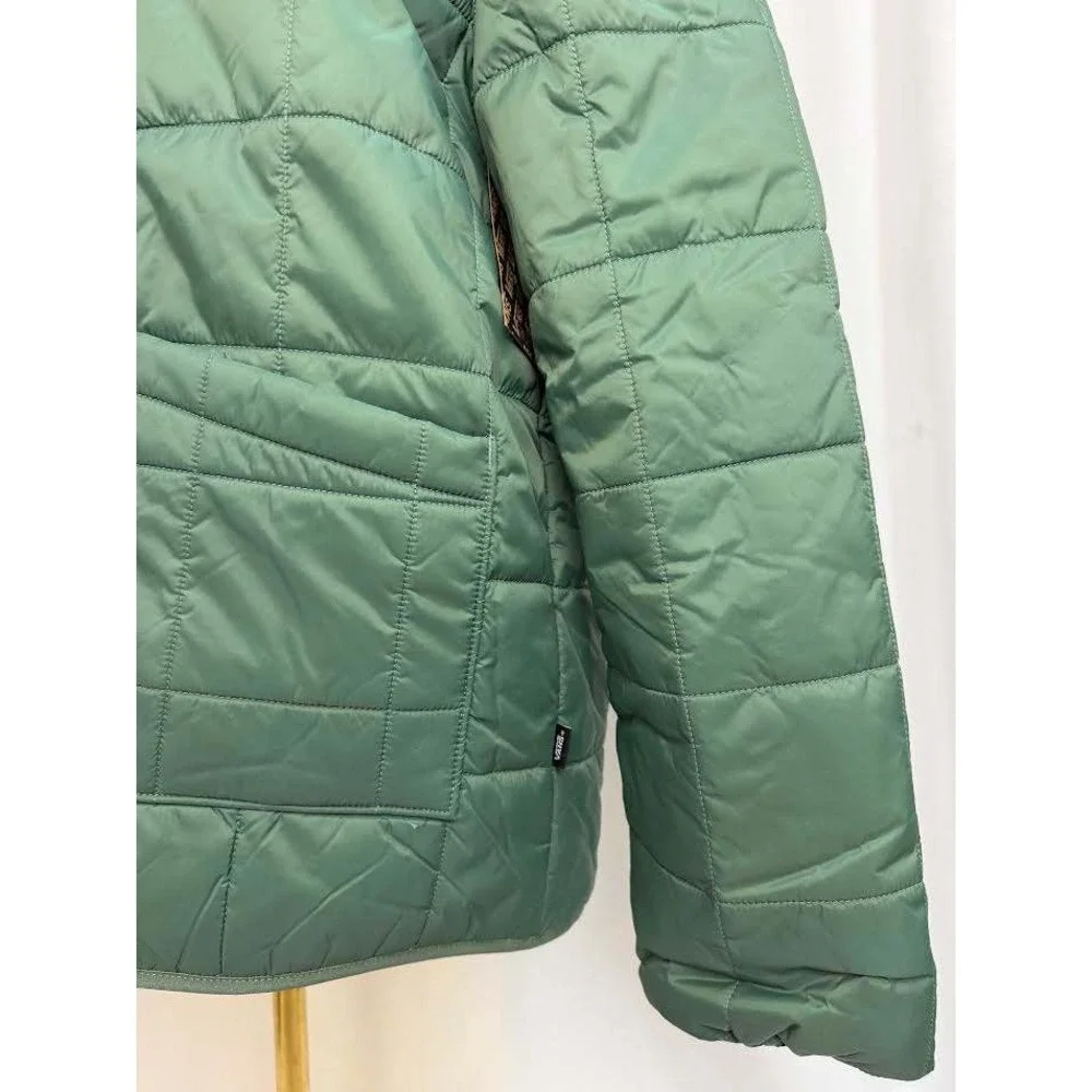 Vans Which Way Jacket Green‎ Quilted Fleece Lined Puffer Mock Neck SMALL NWT